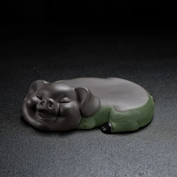 옛 망그 자사 채색 천 변복 돼지 차 총상 쿵후 컵받침 단열 매트 커버 찻주전자 뚜껑 그린 차