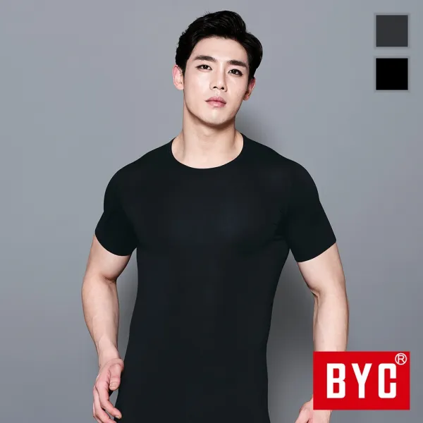 Byc 보디히트 반팔 발열티 겸 남성 내의 내복 상의 Byu2144