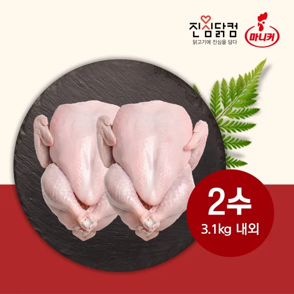 마니커 진심닭컴 생닭 16호 X 2수 1개 3.1kg내외 1550g X 2수 