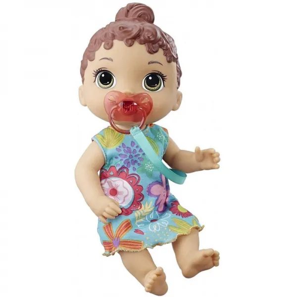 Baby Alive Baby Lil 소리 : 소녀와 소년 3 세 이상을위한 대화 형 갈색 머리 아기 인형 낄낄 거리는 소리 울음 소리 젖꼭, 단일옵션