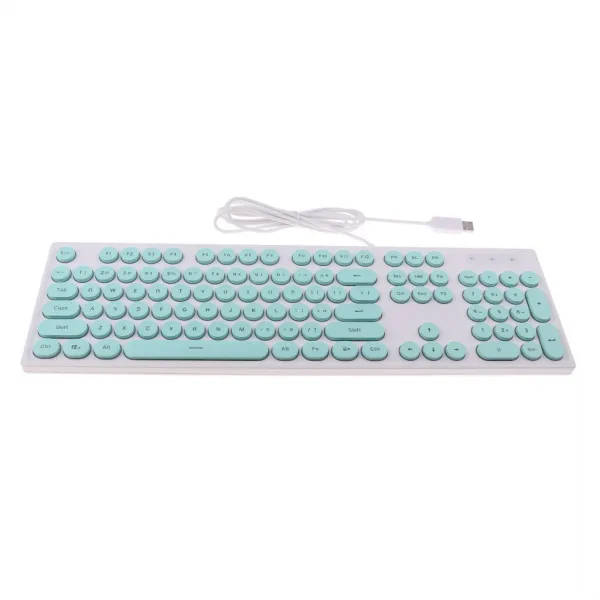 STK AK325 LED 빛 USB 유선 게임 키보드 PC를위한 기계적인 느낌, 민트 그린, 모델명2