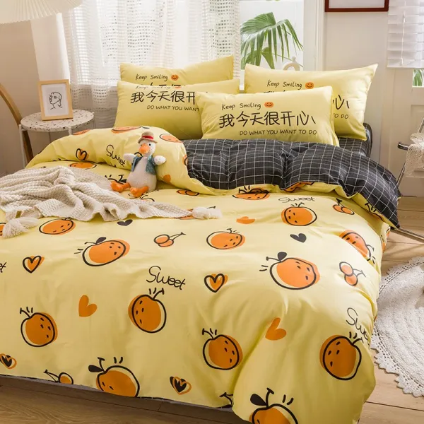 4종 코튼 심플 무드 노르딕 인싸템 이불커버 풀패딩 100 세가지 침대용품 달콤하게 폭격을 가하다.