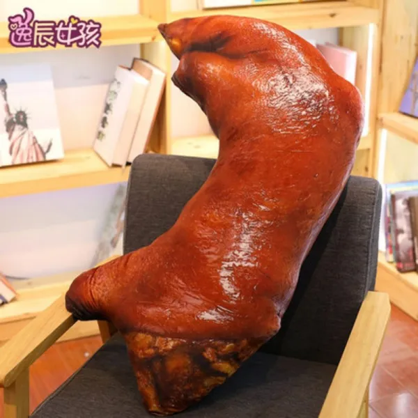 [해외직구] 족발 쿠션 대형 110cm 야식 군침도는 베개 소품 선물, 족발쿠션