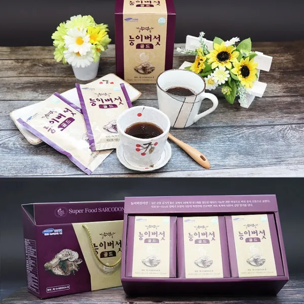 곡성 능이버섯 차 80ml 30포 선물세트 임박상품 부모님 어르신 기력회복 천연소화제, 30팩