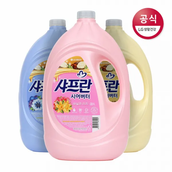 [신세계TV쇼핑]LG생활건강 샤프란 시어버터 바닐라리치 3.1L x4개 외2종, 4, 3)_소프트코튼 3.1L