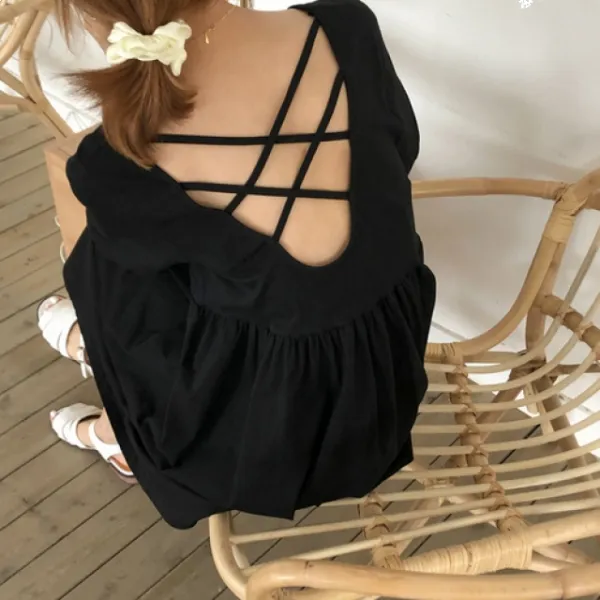 Stylepartner Gg1331 루즈핏 크로스 뒷트임 원피스