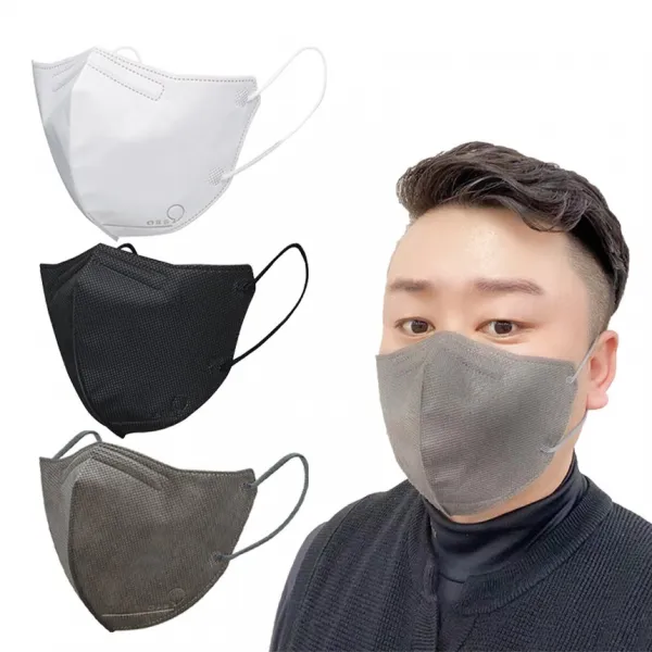 KF94 맘편히 새부리형 100매 특대형 성인용 초등학생용 마스크 3종 화이트 블랙 얼큰이 숨쉬기편한 귀편한, [KF-94] 특대형(L) 회색 100매