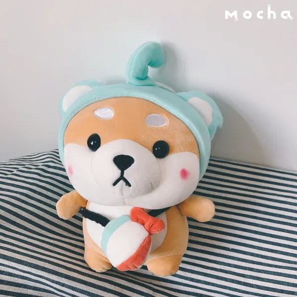 INS 인싸템 맹물 시추 플패딩 허그 쿠션 큐트 그레이 디럭스 버전 부드러운 인형 피규어 선물, 중간사이즈 38 센치, 변신 블루 코끼리 시추