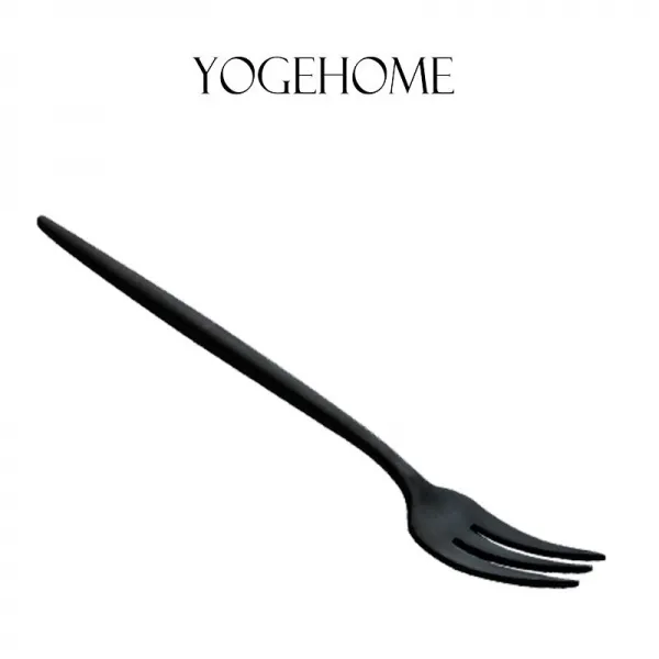 극소 북유럽 18/10 스테인리스 스테인리스 레스테랑 세트 스테이크 나이프스 디저트 숟가락 과일 포크 검은색 포크 22.1cm, 상세페이지 참조