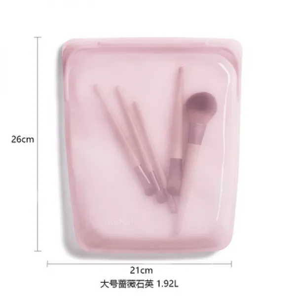 롤백 STASHER 미국 수입 실리콘 주머니 신선도유지 저온 느리다 삶은 식료품 밀봉 저장용 봉지 물과일 2507736409, 1 분홍 색 분홍 색 장미 석영 큰사이즈