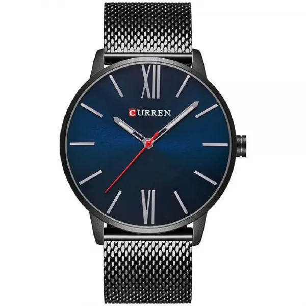 Curren 남성 8238 남성 시계 쿼츠 울트라 씬 전화 럭셔리 비즈 방수 스테인레스 스틸 메쉬 밴드 시계 의