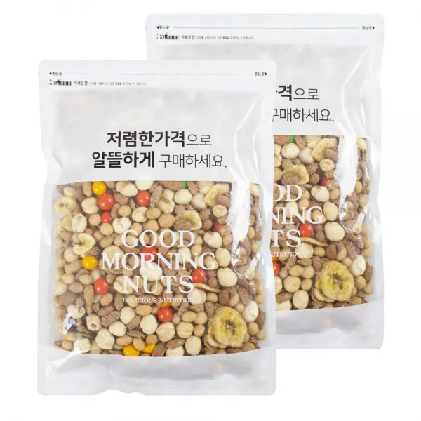 굿모닝너츠 가성비 믹스넛 1kg+1kg, 단품