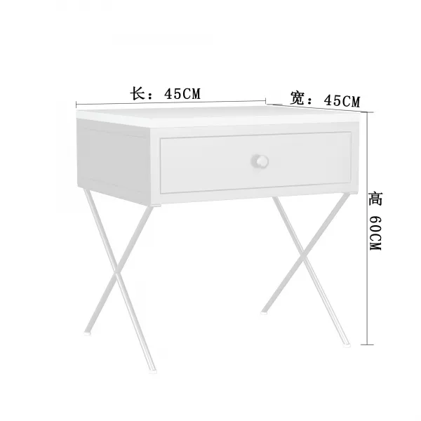 DIPYLON 모던 인테리어 북유럽 철공소 협탁 인트라넷 레드 침실 심플 수납, 화이트(길이45폭45높이60)