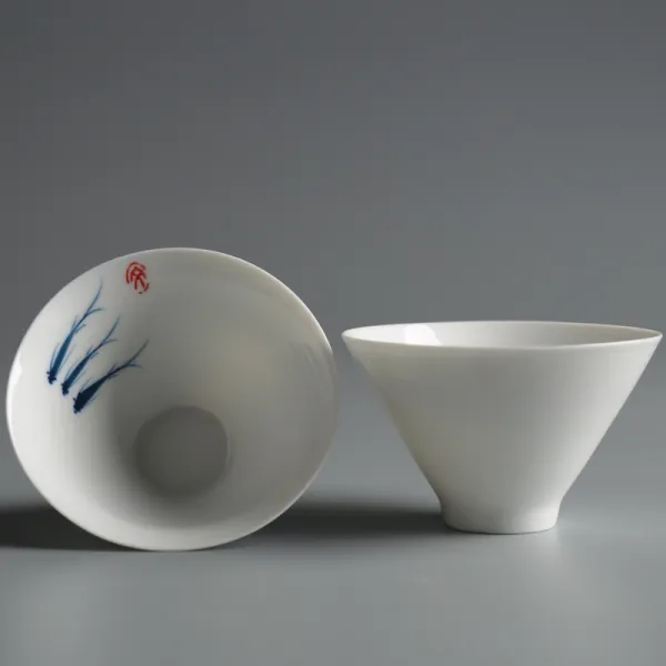 12ays 정가원 페인팅 주바다시 도자기 얇은 배냇 백자 푸얼 궁푸차 구, 세갈래 동업자 75cm5cm45ml