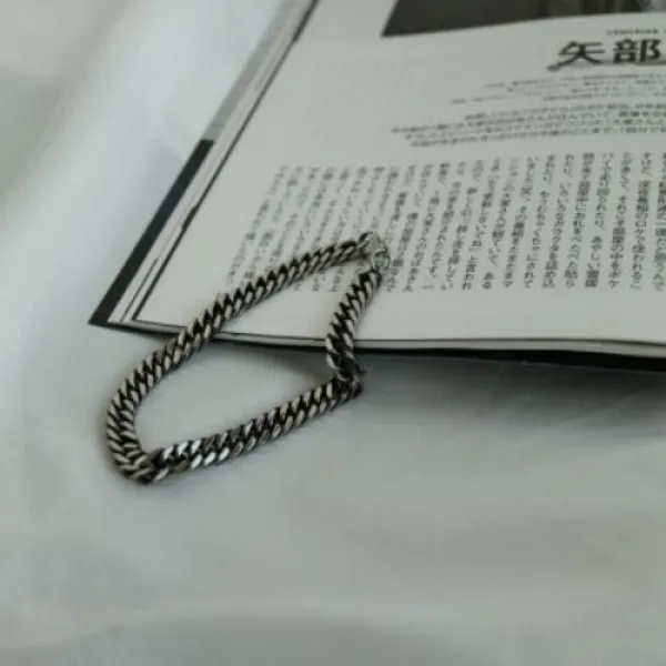 [텐바이텐] 남자 팔찌 얇은 레이어드 블랙 학생 체인 Black Silver_(895649)