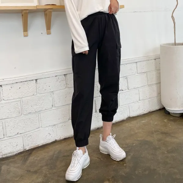 가비진 여성용 카고 조거 스판팬츠