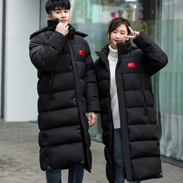 여성야상점퍼 국가대표팀 롱타입 무릎을넘기는 운동 다운패딩 여성겨울 체육특기생 체육대학 겨울 훈련복