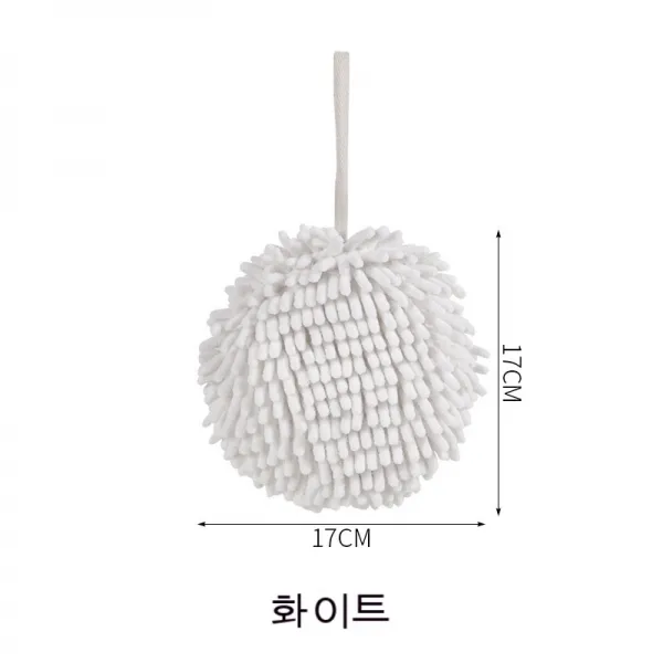 FULE KORELAN 매우 유용한 일상 가제트걸이식 샤닐 핸드볼 닦다 흡수속도 건조하다 두껍다 가볍다 사치스럽다 귀엽다 수건 주방 욕실 어른 아기 통용, 백색
