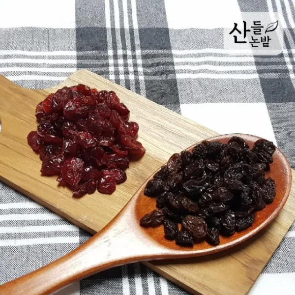 산들논밭 건포도 건크랜베리 2종 1kg 지퍼백, 건포도 1kg