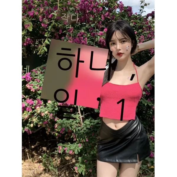 크로스오버 목도리 짧다 맵다 그린 슬림하다 매운 여동생