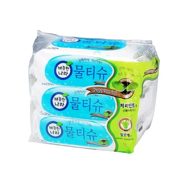 Nom949170깨끗한나라 물티슈 휴대용 30매×3개 단일상품
