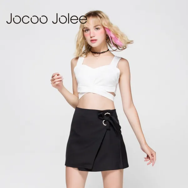 Jocoo Jolee 여름 섹시한 Bustier 자르기 탑 여성 패션 짧은 속이 빈 허리띠 숙녀 조끼 여성 붕대 고삐 탱크 탑스