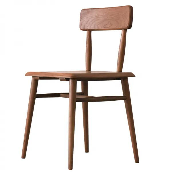 식탁의자/북유럽스타일의 식당 서재 원목 책상의자 캠핑 의자등받이 의자 가정용 모던 심플 T02 체리 번민 호두나무 색