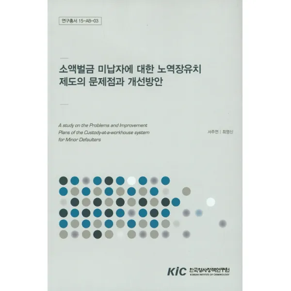 소액벌금 미납자에 대한 노역장유치제도의 문제점과 개선방안, 한국형사정책연구원
