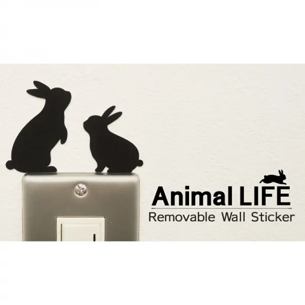 토끼 월 스티커[Animal LIFE토끼( 친하다)]토끼 잡화 인테리어 토끼 벽 실 토끼 잡화 귀여운 토끼 굿즈