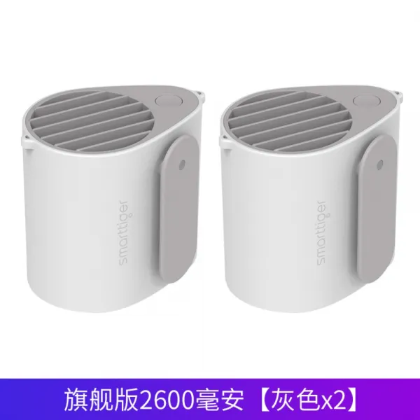 휴대용 선풍기 허리 손목 등 여름 더위 강력 쿨링, 플래그십 2600mAh(그레이X2)