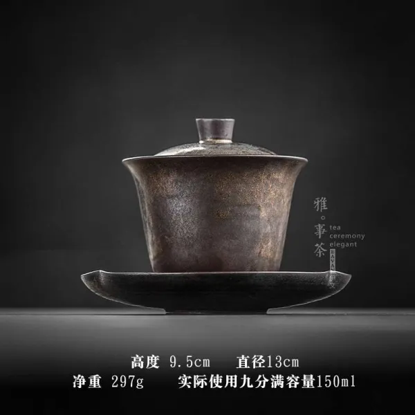 공기 핸드메이드 철유 큰사이즈 라지 삼재 뚜껑 차를 달이다 궁푸차 구 다도 거친 독창적, 직접 만든 작품 도제이다 삼재 뚜껑
