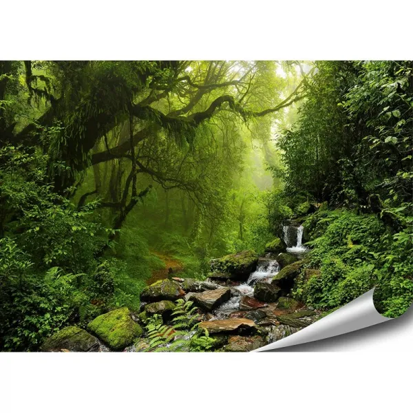 ARTBAY Forest Poster XXL-46 8 x 33 1 인치 (118.8 x 84cm) | 열대 우림에 폭포 | 원시림 | 네팔 | 자연, 단일상품