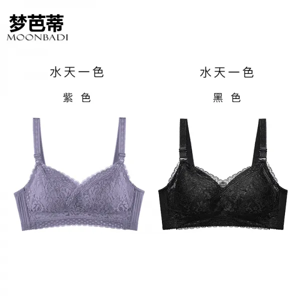 몽바티 룩속옷 여성 컴포트 얇은 대흉 보여 쇼트 노와이어 부유를 받다 빅사이즈 브라