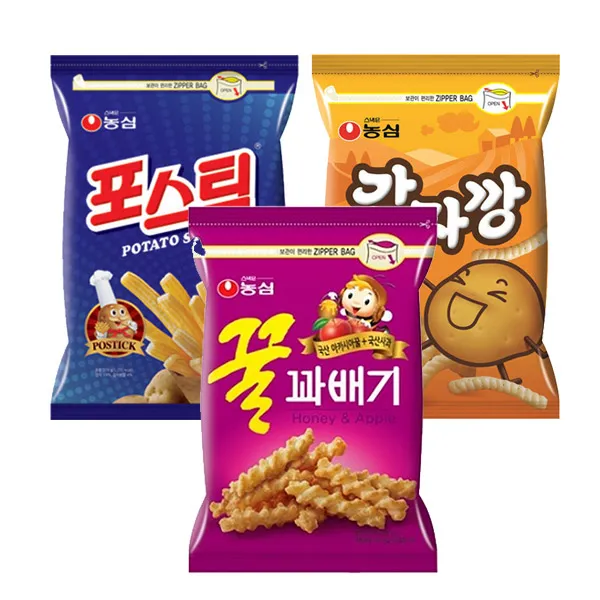 농심 감자깡 250g+꿀꽈배기 285g+포스틱 270g 무료배송, 3개
