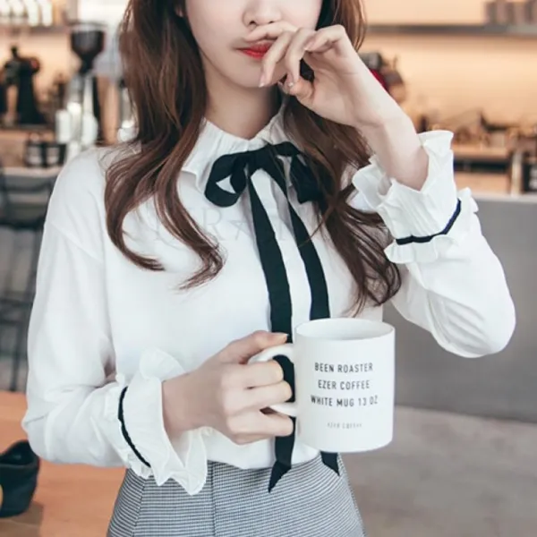 kirahosi 트렌디 쉬폰 기모 셔츠 여성 블라우스 슬림 박시 220호+덧신증정 CHlkmpfq