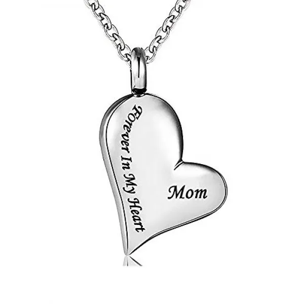 [MemoryU] Always In My Heart 인간의 유골을위한 화장 보석 기념품 사랑하는 사람의 기념비 항아리 목걸이 애쉬 보석 (엄마)