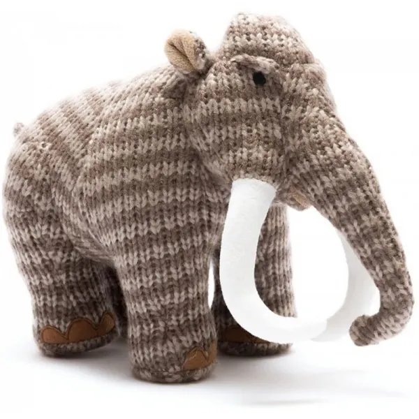 영국직송 뜨개질한 갈색 울리 매머드 공룡 소프트 완구. 단일옵션