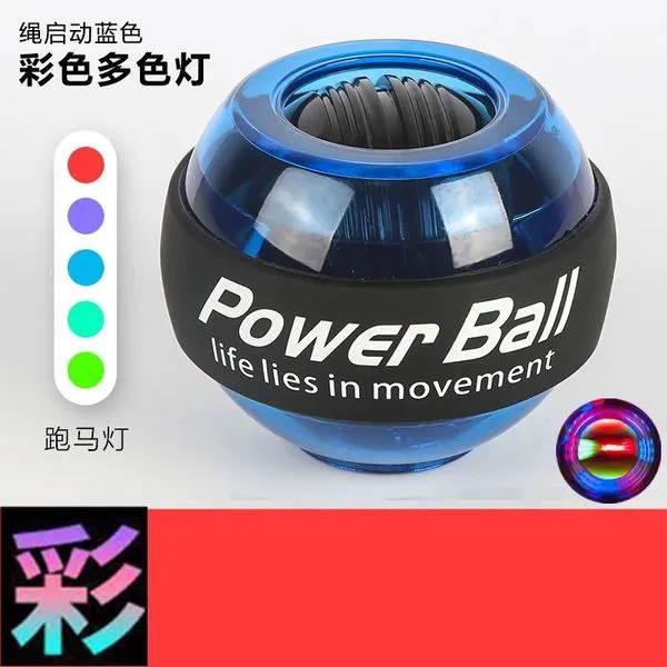 악력기 손목 볼 자동 시작 무음 팔 강도 피트니스 기계 남성용 100kg 중력 원심력 발광 자이로 Douyin 같은, 11 로프 카이 플래티넘 블랙 & 블루 컬러 풀 스타일 + 손목 Rope-T51