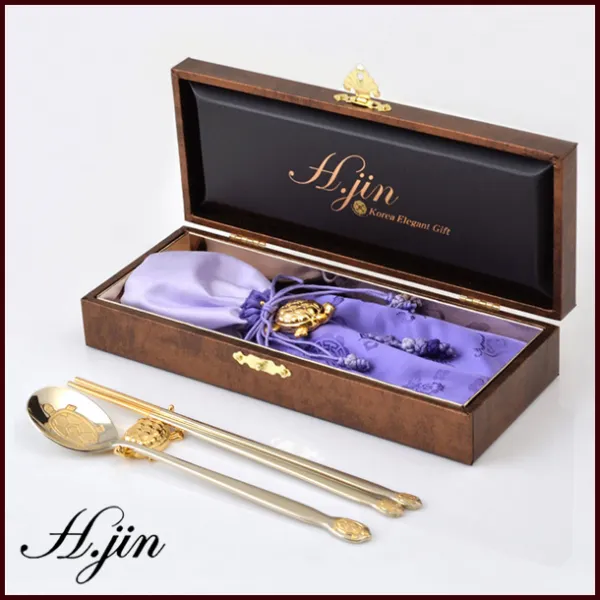 H.jin (1인) 상감단청거북 티타늄금수저세트 어버이날 할아버지 할머니 어르신 부모님 친척 추석 설날 명절 고급선물 건강숟가락