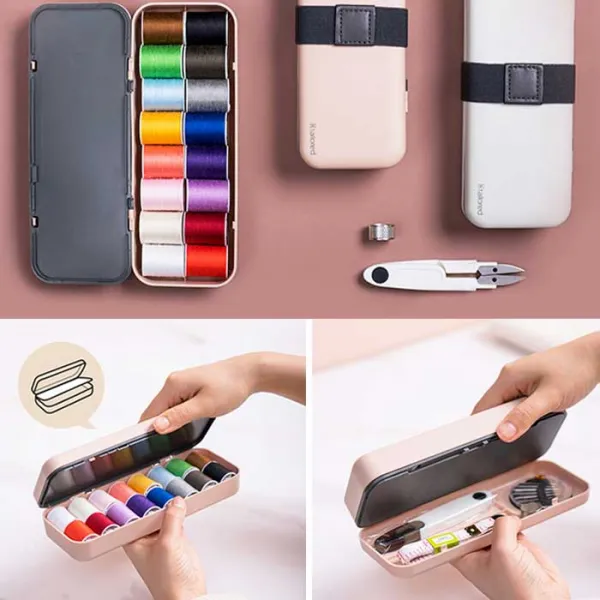 가정용 반짇고리 세트 바느질세트 혼합색상 16종 sewing box 휴대용 바느질키트, 반짇고리 세트 화이트