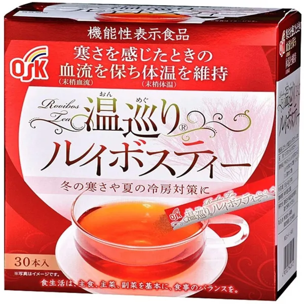 OSKスティック温巡りルイボスティー4.5g×30袋 粉末 機能性表示食品 OSK 스틱 온도 순회 루이보스티 4.5g × 30 봉지, 1