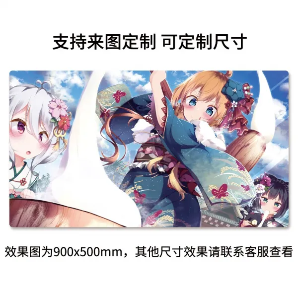 프리코네 프린세스 커넥트 마우스패드, 700x300mm + 3mm개, 공작 블루 삼인조 03