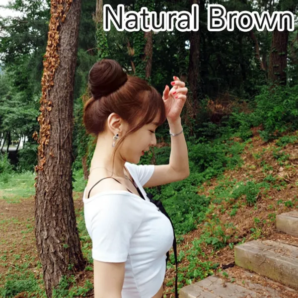 당고머리 내츄럴브라운 업스타일 승무원머리망 올림머리 똥머리가발 당고머리, 단일상품