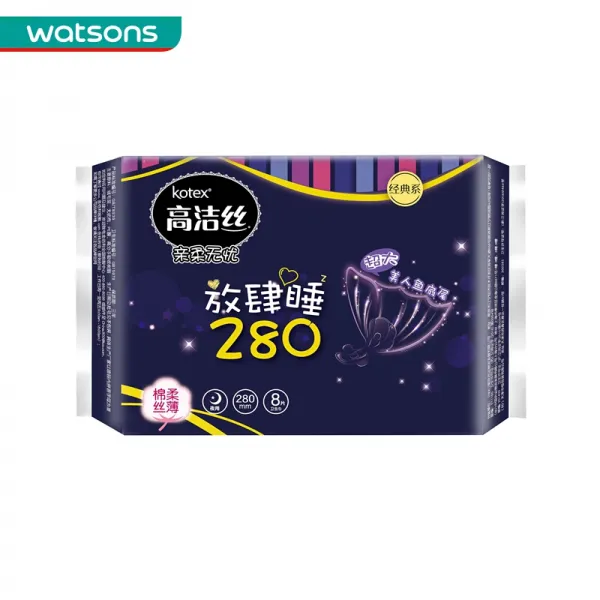 고결사 (Kotex) 얇은면 부드러운 날개생리대 밤용 280mm 【8 정 포장 】, 상세페이지 참조