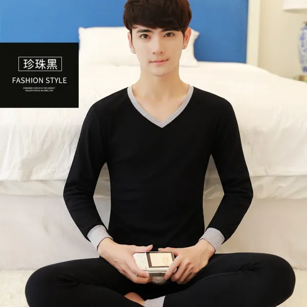 남자내복 남성가을 바지 세트포장 순면 청소년 학생 가을옷 가을바지 가을겨울 방한 보온 내복 남자얇은스타일 V