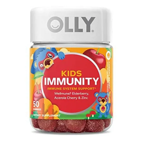 Olly 올리 키즈 면역성 껌 웰문 엘더베리 아세롤라 체리 씹을 수 있는 보충제 체리베리 맛 체리베리, 상세 설명 참조0, 상세 설명 참조0