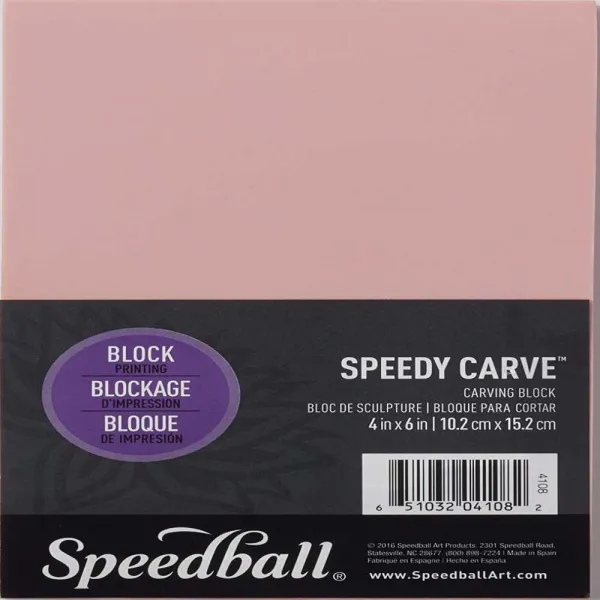 Speedball 4108 Speedy-Carve Block Printing Carving Block ??Soft Easy Carve Surface ??4 x 6 Inches Pink
