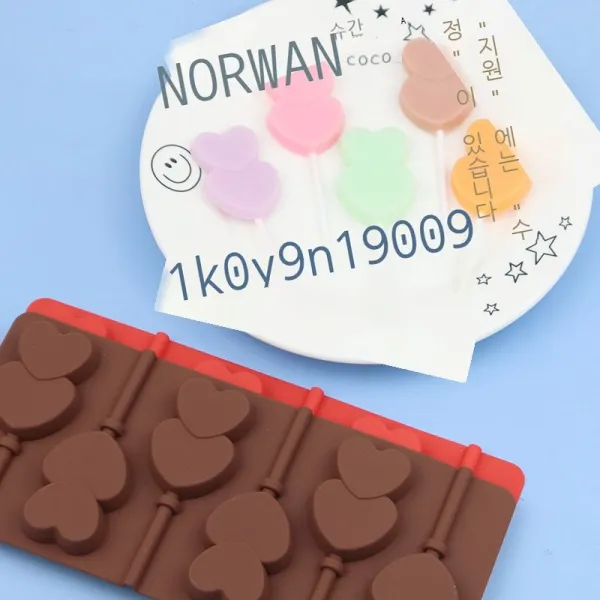 더블 하트 실리콘 막대 사탕 모형 DIY 베이킹 모형 색깔 화려하다 쉽게 모형 어울리지 않다 막대