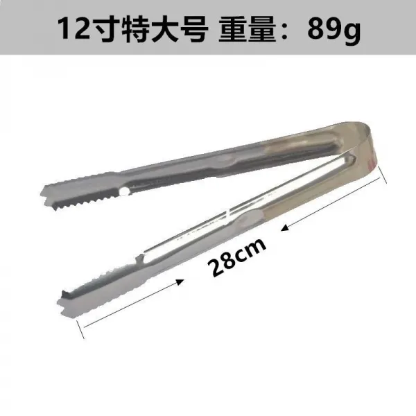 집게 두꺼운 스테인리스강 얼음 끼고 있다 덩어리 알갱이 주방 키친 가정용 음식을 집다 면가방 바비큐 음식, 12 인치 증후금 길이 28cm1개
