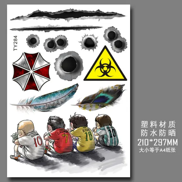 차량용스티커 차량스티커 스크래치자국 개성적인 가리개 인테리어 차체 튜닝 자동차 스티커 아이디어 스크래치 3d입체 방수 후면로고, 뜨거운 판매 조합 한 판 / 한 판 A4 용지 크기 / TY284